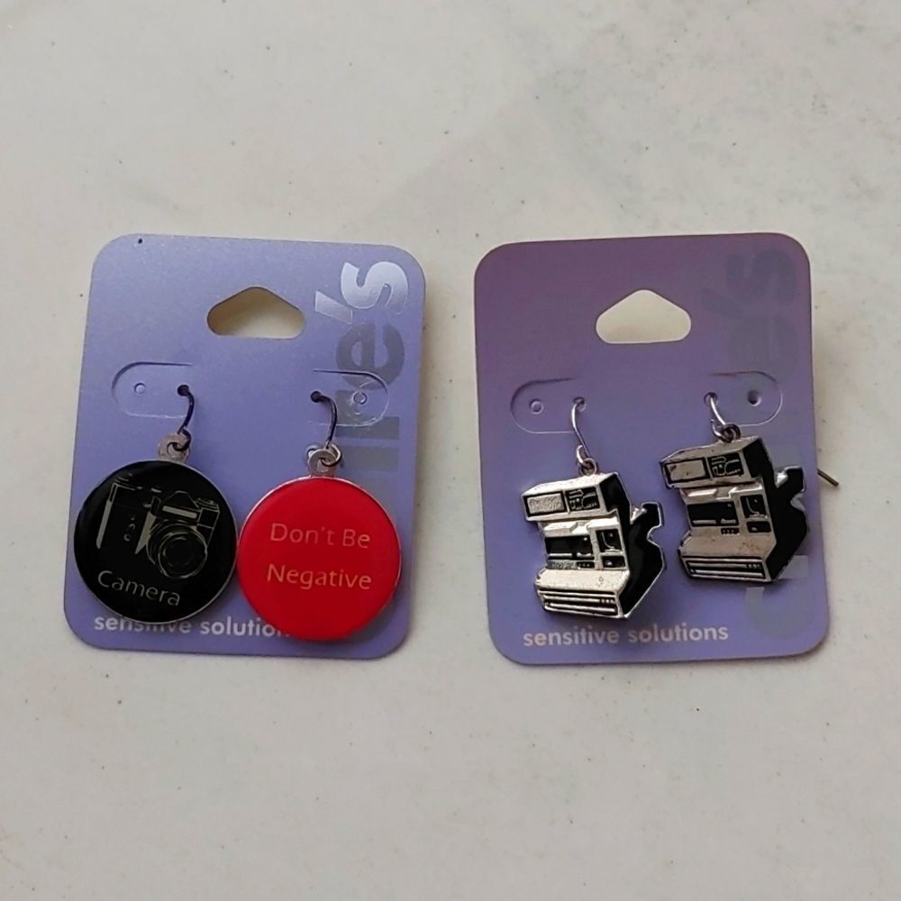 Claires| earrings polaroid camera